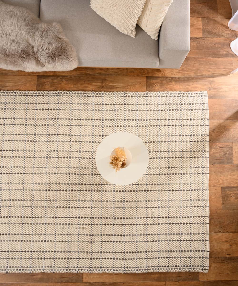 Wool rug - Verdal cream/grey - overzicht sfeer Wool rug - Verdal cream/grey - overzicht sfeer