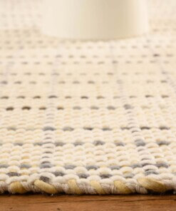 Wool rug - Verdal cream/green - close up zijkant, thumbnail