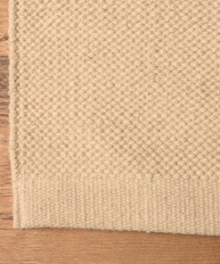 Cotton rug - Svelvik beige - close up, thumbnail