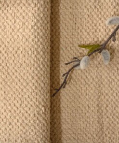 Cotton rug - Svelvik beige - close up, thumbnail