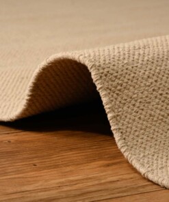 Cotton rug - Svelvik beige - close up, thumbnail