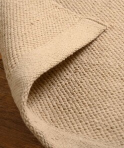 Cotton rug - Svelvik beige - close up, thumbnail