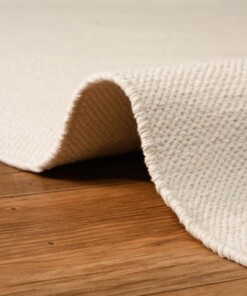 Cotton rug - Svelvik white - close up, thumbnail