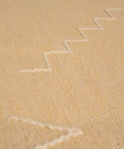 Boho rug​ - Cueva yellow/beige - close up materiaal, thumbnail