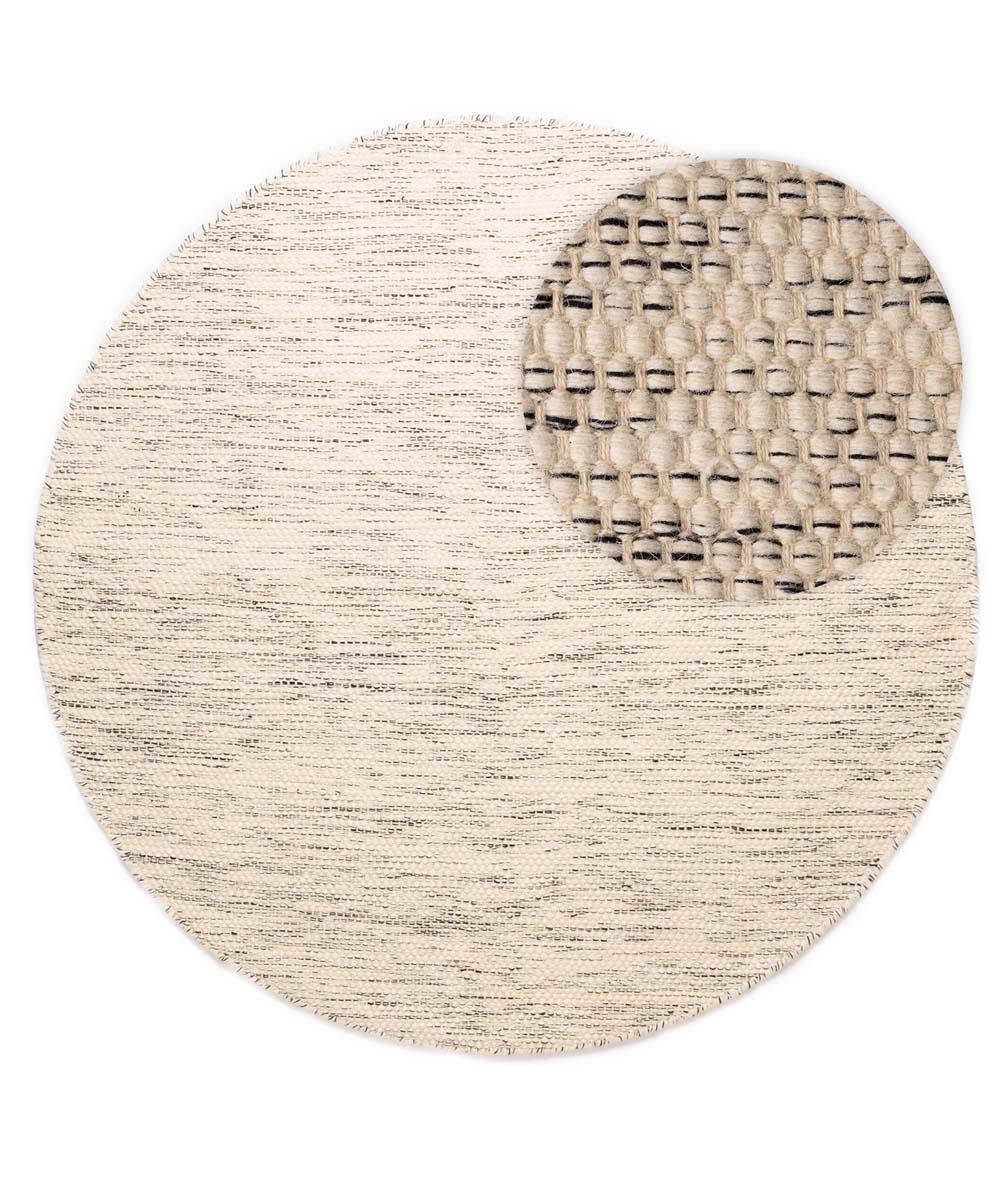 Round wool rug - Ulstein white/black - overzicht Round wool rug - Ulstein white/black - overzicht