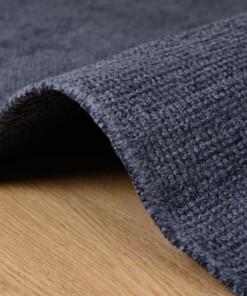 Viscose rug - Gem blue - close up zijkant, thumbnail