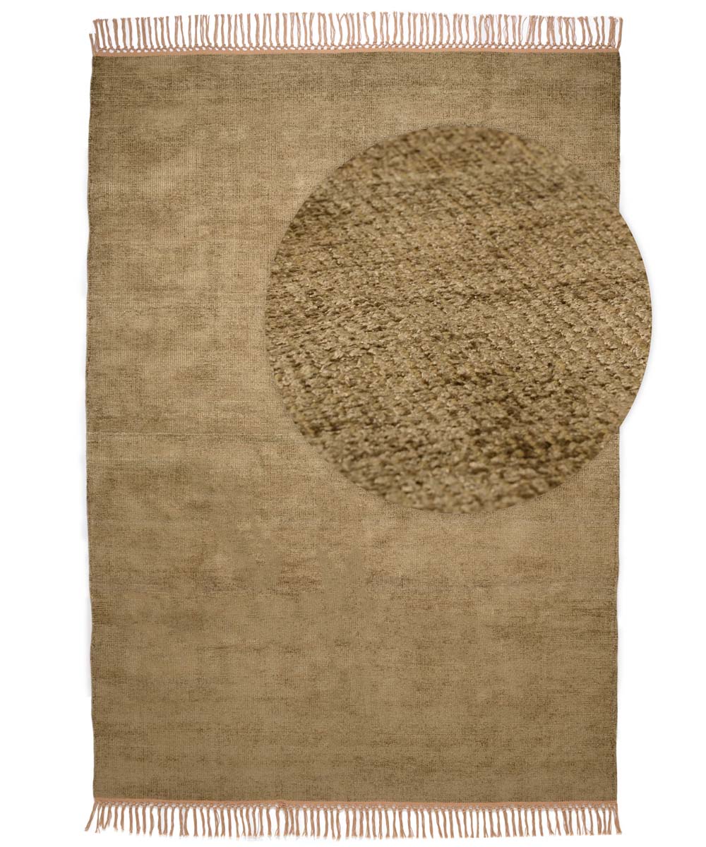 Viscose rug - Gem olive green - overzicht Viscose rug - Gem olive green - overzicht