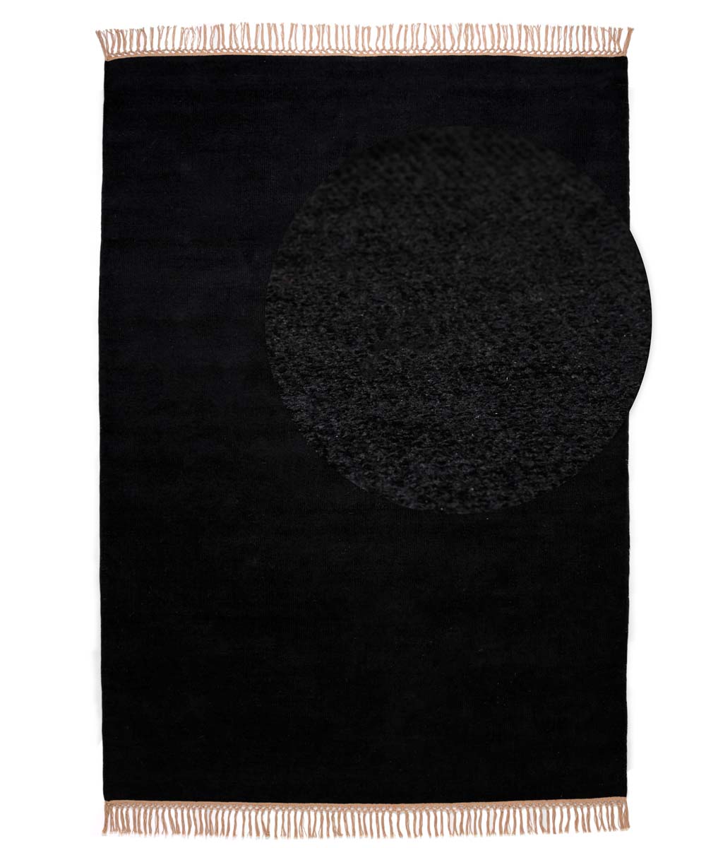 Viscose rug - Gem black - overzicht Viscose rug - Gem black - overzicht