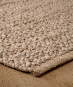 Wool rug - Agder beige - close up hoek, thumbnail