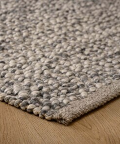 Wool rug - Agder grey - close up hoek, thumbnail