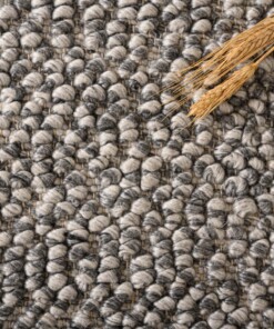 Wool rug - Agder grey - close up materiaal, thumbnail
