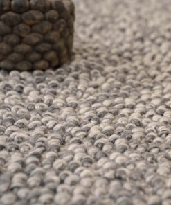 Wool rug - Agder grey - close up materiaal, thumbnail