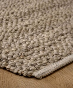 Wool rug - Agder light grey - close up hoek, thumbnail Wool rug - Agder light grey - close up hoek, thumbnail
