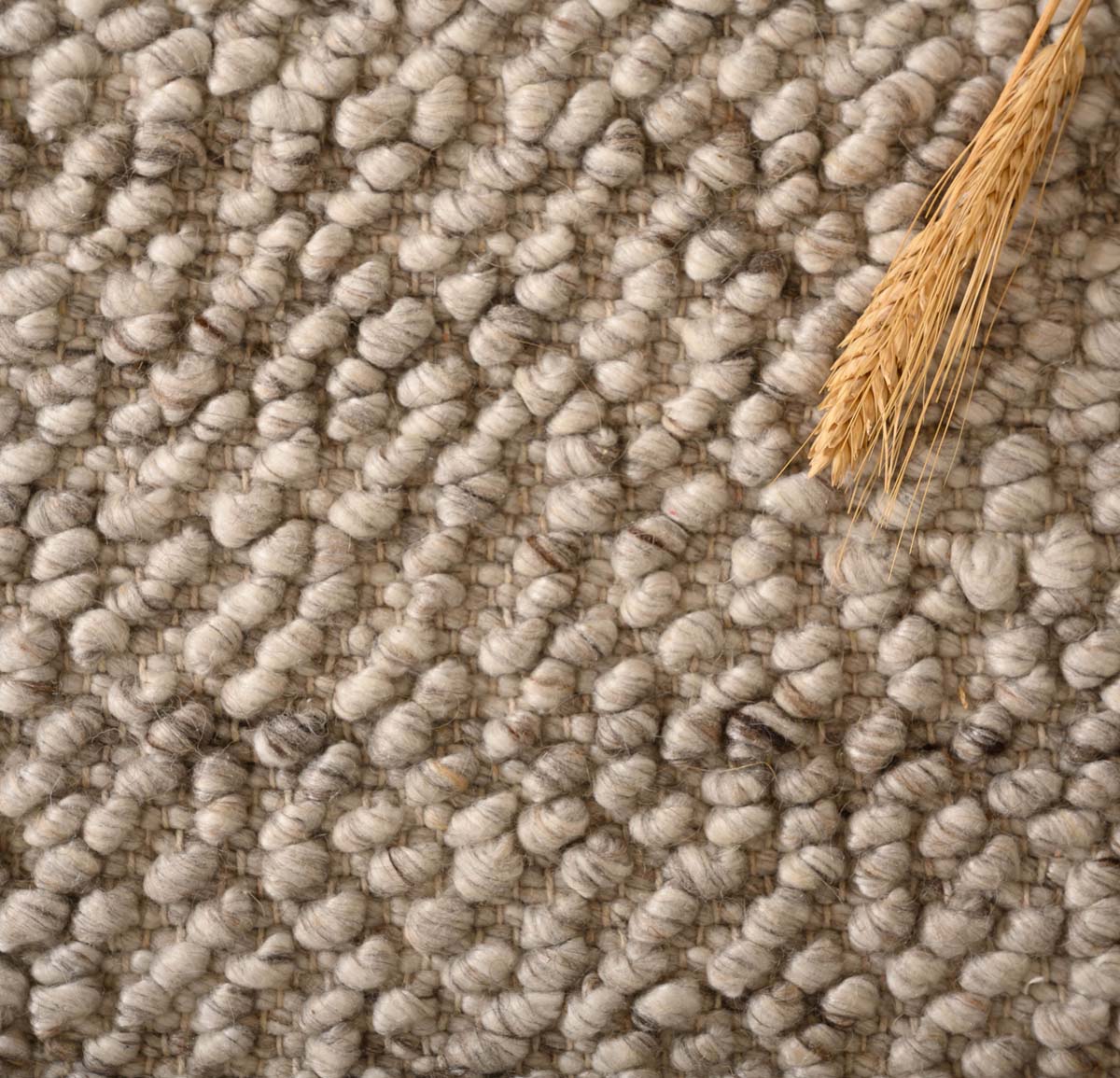 Wool rug - Agder light grey - close up materiaal Wool rug - Agder light grey - close up materiaal
