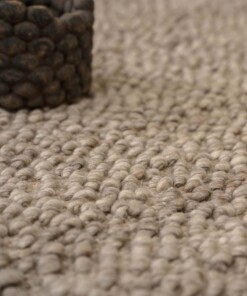 Wool rug - Agder light grey - close up materiaal, thumbnail Wool rug - Agder light grey - close up materiaal, thumbnail