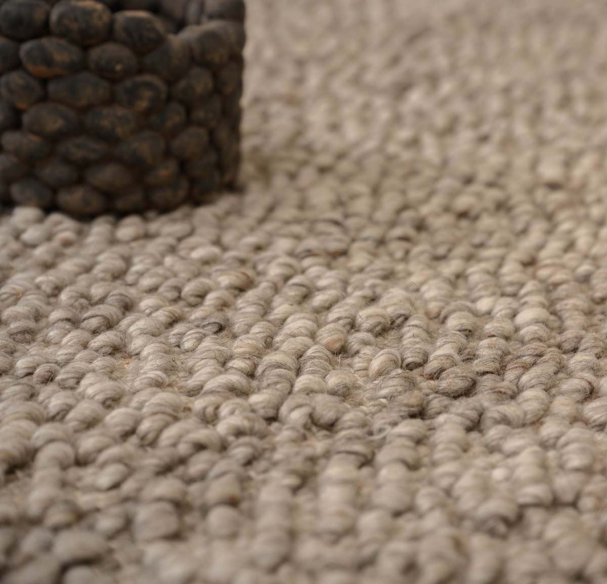 Wool rug - Agder light grey - close up materiaal Wool rug - Agder light grey - close up materiaal