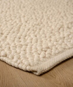Wool rug - Agder white - close up hoek, thumbnail