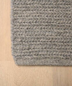 Wool rug - Narvik grey - close up hoek, thumbnail