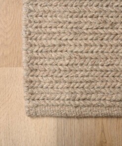 Wool rug - Narvik light grey - close up hoek, thumbnail