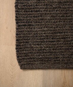 Wool rug - Narvik taupe - close up hoek, thumbnail