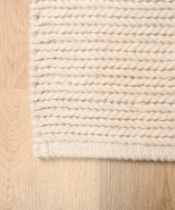 Wool rug - Narvik white - close up hoek, thumbnail
