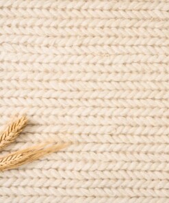 Wool rug - Narvik white - close up materiaal, thumbnail