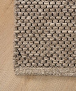 Wool rug - Odda grey/taupe - close up hoek, thumbnail
