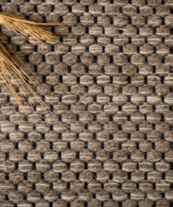 Wool rug - Odda grey/taupe - close up materiaal, thumbnail