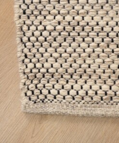 Wool rug - Odda white/taupe - close up hoek, thumbnail