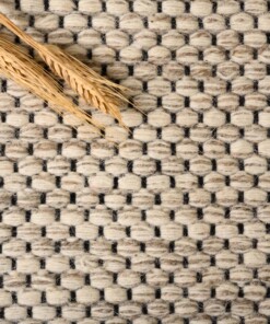 Wool rug - Odda white/taupe - close up materiaal, thumbnail