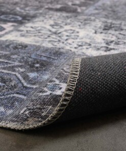 Patchwork rug - Fade Dreamer black/multi - close up vouw, thumbnail
