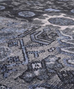 Patchwork rug - Fade Dreamer black/multi - close up materiaal, thumbnail