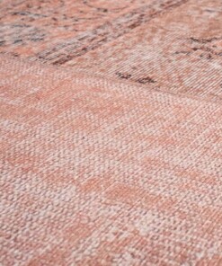 Patchwork rug - Fade Heritage beige/terracotta - close up materiaal, thumbnail