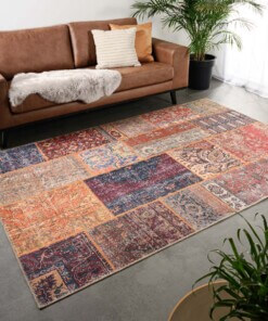 Patchwork rug - Fade Heritage blue/multi - sfeer