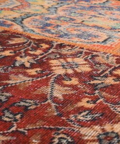 Patchwork rug - Fade Heritage blue/multi - close up materiaal, thumbnail