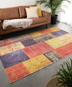 Patchwork rug - Fade Heritage red/multi - sfeer