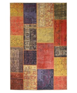 Patchwork rug - Fade Heritage red/multi - overzicht boven