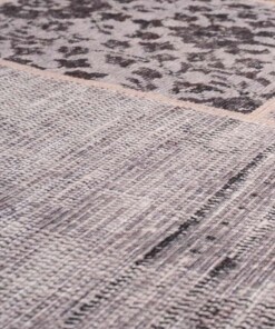 Patchwork rug - Fade Heritage taupe - close up materiaal, thumbnail