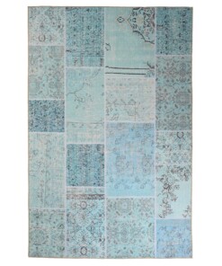 Patchwork rug - Fade Heritage turquoise - overzicht boven