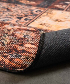 Patchwork rug - Fade No.1 gold/brown - close up vouw, thumbnail