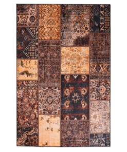 Patchwork rug - Fade No.1 gold/brown - overzicht boven, thumbnail
