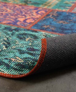 Patchwork rug - Fade No.1 multi - close up vouw, thumbnail