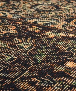 Patchwork round rug​ - Fade No.1 olive green - close up materiaal, thumbnail