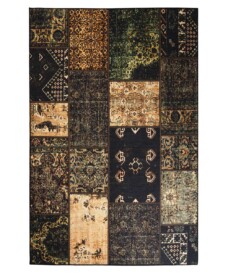 Patchwork rug - Fade No.1 olive green - overzicht boven, thumbnail