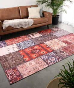 Patchwork rug - Fade No.1 red/multi - sfeer