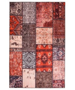 Patchwork rug - Fade No.1 red/multi - overzicht boven