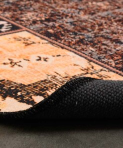 Patchwork round rug - Fade No.1 gold/brown - close up vouw, thumbnail Patchwork round rug - Fade No.1 gold/brown - close up vouw, thumbnail