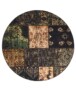 Patchwork round rug​ - Fade No.1 olive green - overzicht boven, thumbnail