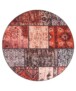 Patchwork round rug​ - Fade No.1 red/multi - overzicht boven, thumbnail