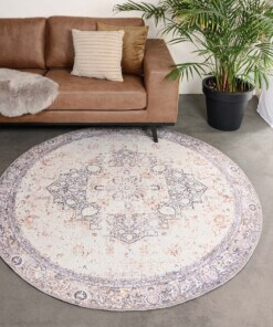 Vintage round rug - Fade No.2 grey - sfeer